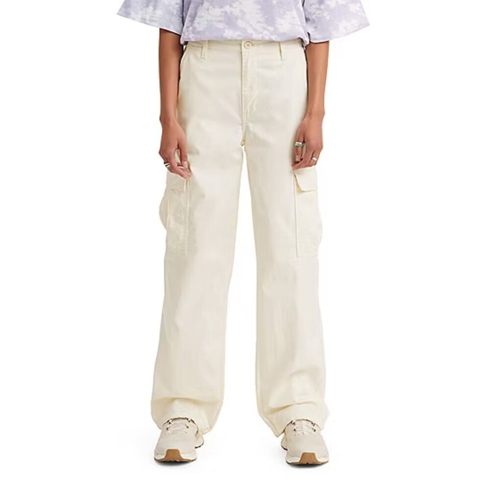 Levi's Cream Wide-Leg Cargo Pants